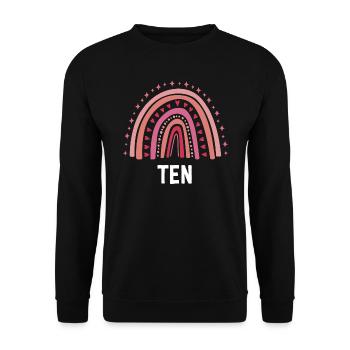 Red Rainbow Ten Years 10th Birthday - Sweat-shirt Unisexe - noir - Devant - Alina (178cm) & Michal (187cm)