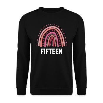 Red Rainbow Quinze ans 15e anniversaire - Sweat-shirt Unisexe - noir - Devant - Alina (178cm) & Michal (187cm)