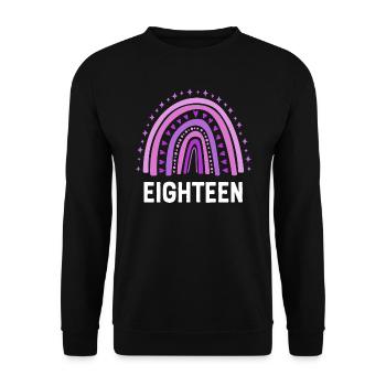 Purple Rainbow Eighteen Years 18th Birthday - Unisex Sweatshirt - black - Front - Alina (178cm) & Michal (187cm)