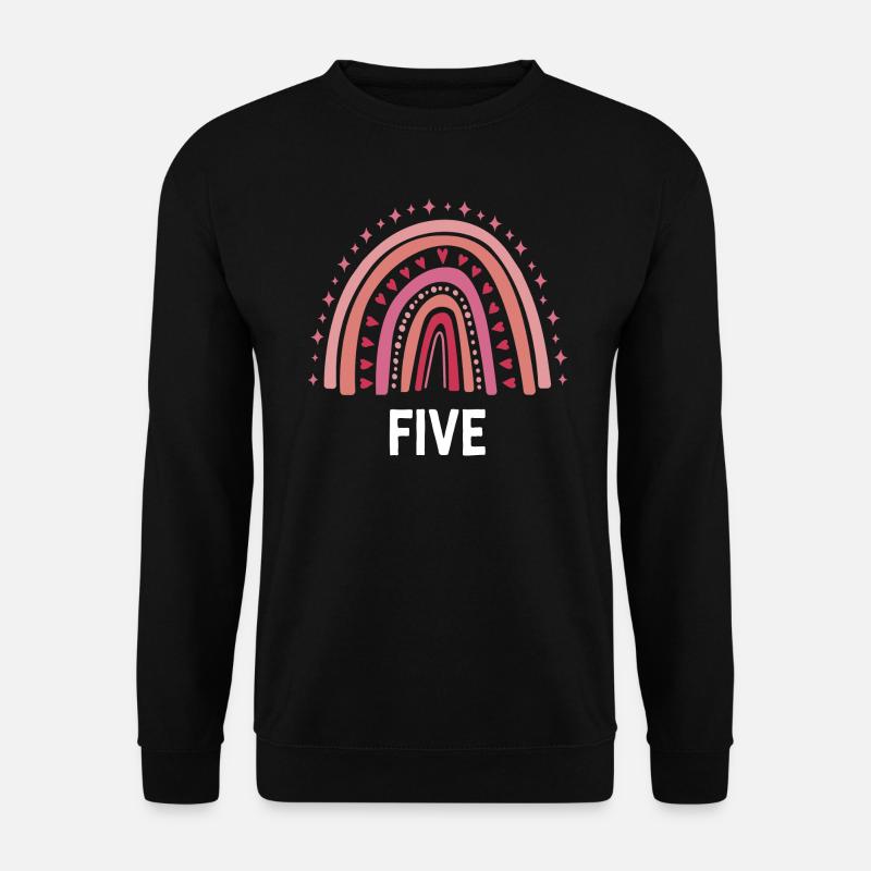 Rot Regenbogen Fünf Jahre 5. Geburtstag - Unisex Pullover - Schwarz