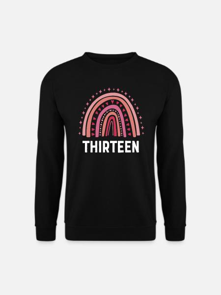 Rot Regenbogen Dreizehn Jahre 13. Geburtstag - Unisex Pullover - Schwarz