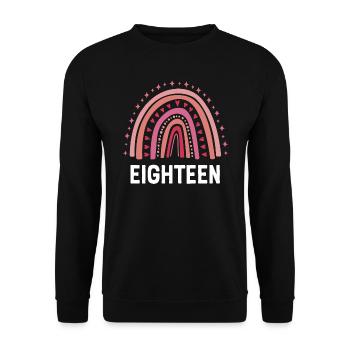 Red Rainbow Eighteen Years 18th Birthday - Unisex Sweatshirt - black - Front - Alina (178cm) & Michal (187cm)