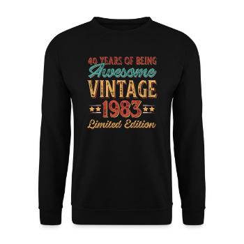1983 Anniversaire 40 ans Rétro Edition Limitée - Sweat-shirt Unisexe - noir - Devant - Alina (178cm) & Michal (187cm)