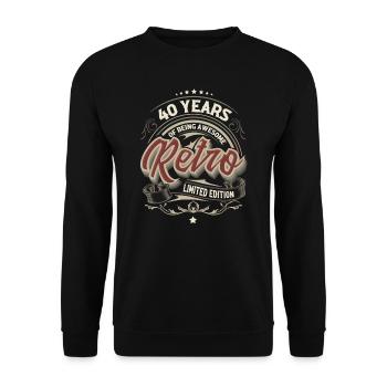 1983 Anniversaire 40 ans Rétro Edition Limitée - Sweat-shirt Unisexe - noir - Devant - Alina (178cm) & Michal (187cm)