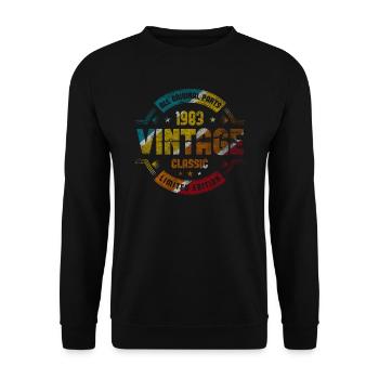 1983 Anniversaire 40 ans Rétro Edition Limitée - Sweat-shirt Unisexe - noir - Devant - Alina (178cm) & Michal (187cm)