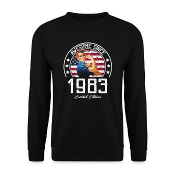 1983 Anniversaire 40 ans Rétro Edition Limitée - Sweat-shirt Unisexe - noir - Devant - Alina (178cm) & Michal (187cm)