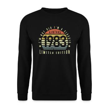 1983 Anniversaire 40 ans Rétro Edition Limitée - Sweat-shirt Unisexe - noir - Devant - Alina (178cm) & Michal (187cm)
