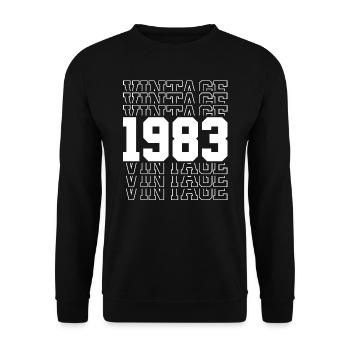 1983 Anniversaire 40 ans Rétro Edition Limitée - Sweat-shirt Unisexe - noir - Devant - Alina (178cm) & Michal (187cm)