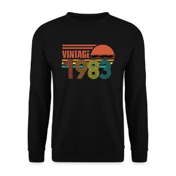 1983 Anniversaire 40 ans Rétro Edition Limitée - Sweat-shirt Unisexe - noir - Devant - Alina (178cm) & Michal (187cm)