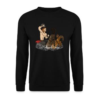 Thor, Gott des Donners - Unisex Pullover - Schwarz - Vorne - Alina (178cm) & Michal (187cm)