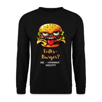 Koarl's Volksburger - hell - Unisex Pullover - Schwarz - Vorne - Alina (178cm) & Michal (187cm)