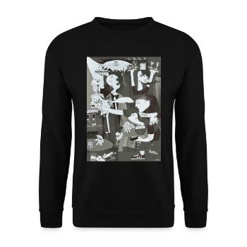 Art Café - Guernica - Unisex Sweatshirt - black - Front - Alina (178cm) & Michal (187cm)