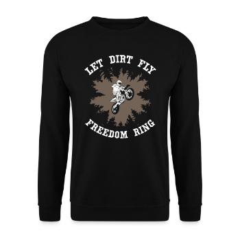 Let Dirt Fly Freedom Ring Motocross - Unisex Sweatshirt - black - Front - Alina (178cm) & Michal (187cm)