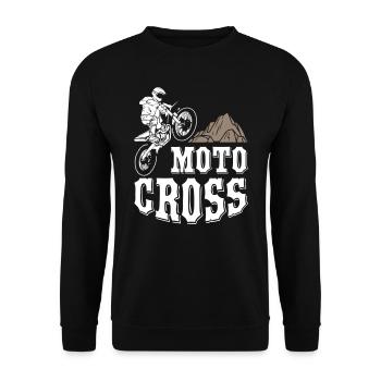 Motocross - Unisex Sweatshirt - black - Front - Alina (178cm) & Michal (187cm)