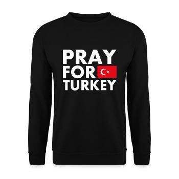 Pray for turkey - Sweat-shirt Unisexe - noir - Devant - Alina (178cm) & Michal (187cm)