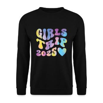 Week-end Filles Femmes Filles Voyage 2025 - Sweat-shirt Unisexe - noir - Devant - Alina (178cm) & Michal (187cm)