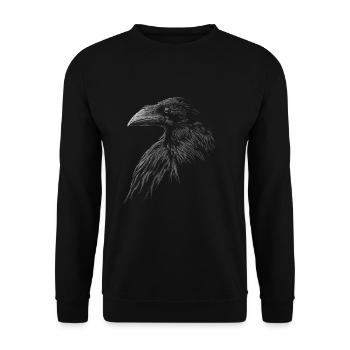 Mystical Black Raven Crow Illustration - Unisex Sweatshirt - black - Front - Alina (178cm) & Michal (187cm)