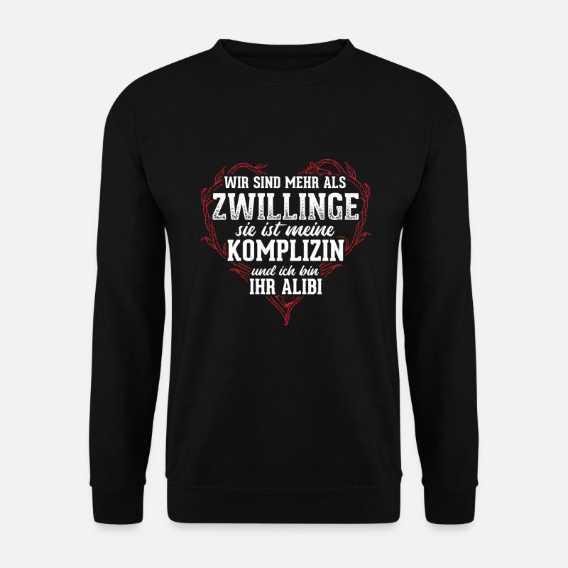 Geschenk Zwilling Zwillinge - Unisex Pullover - Schwarz