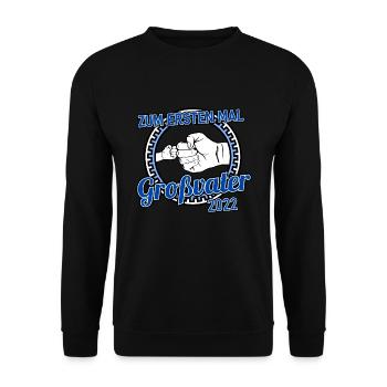 Zum ersten Mal Opa 2022 Geschenk Großvater Baby - Unisex Pullover - Schwarz - Vorne - Alina (178cm) & Michal (187cm)