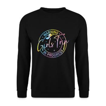 Attention Girls Trip en cours - Sweat-shirt Unisexe - noir - Devant - Alina (178cm) & Michal (187cm)
