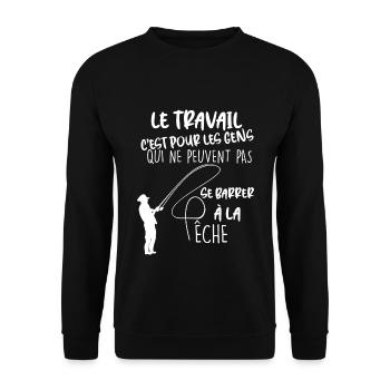 Pêche humour travail - Sweat-shirt Unisexe - noir - Devant - Alina (178cm) & Michal (187cm)