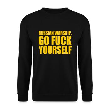 russian warship go f yourself - Unisex Sweatshirt - black - Front - Alina (178cm) & Michal (187cm)