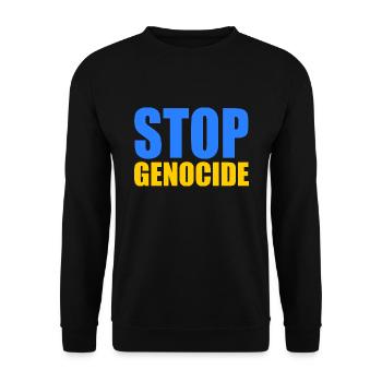 Stop genocide - Unisex Sweatshirt - black - Front - Alina (178cm) & Michal (187cm)