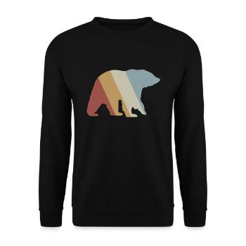 Ours Retro Style Vintage - Sweat-shirt Unisexe - noir - Devant - Alina (178cm) & Michal (187cm)