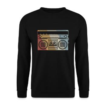 Ghetto Blaster Retro Style Vintage - Unisex Sweatshirt - black - Front - Alina (178cm) & Michal (187cm)