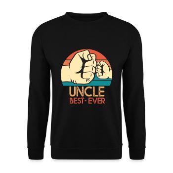 Geschenk Onkel Onkel bester Onkel aller Zeiten Onkel - Unisex Pullover - Schwarz - Vorne - Alina (178cm) & Michal (187cm)