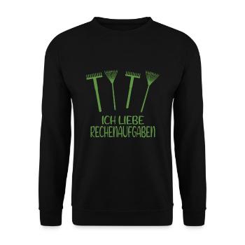 Gärtner Humor Garten Ich Liebe Rechenaufgaben - Unisex Pullover - Schwarz - Vorne - Alina (178cm) & Michal (187cm)