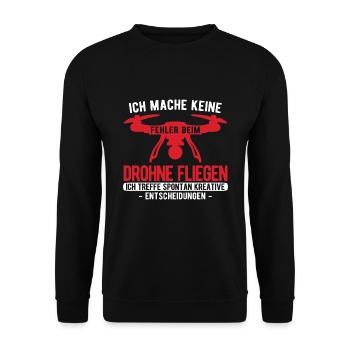 Drohne Drohnen Geschenk - Unisex Pullover - Schwarz - Vorne - Alina (178cm) & Michal (187cm)