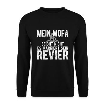 Mofa Seicht Nicht Markiert Sein Revier Mofa - Unisex Pullover - Schwarz - Vorne - Alina (178cm) & Michal (187cm)