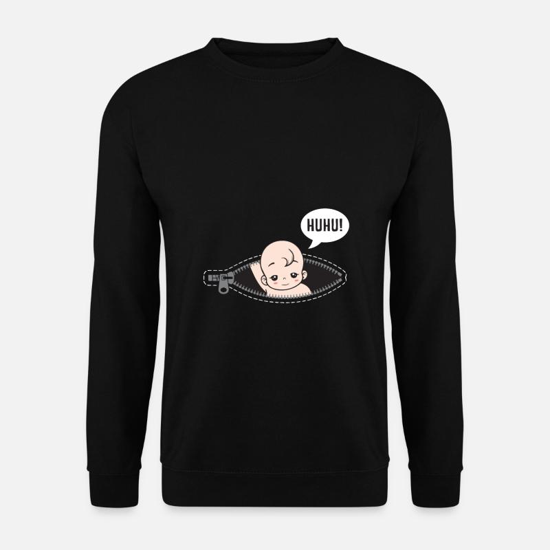 Huhu jeg er der baby graviditet gave - Genser unisex - svart