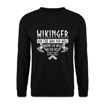 Wikinger Thor - Unisex Pullover - Schwarz - Vorne - Alina (178cm) & Michal (187cm)