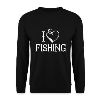 I Love Fishing - Unisex Sweatshirt - black - Front - Alina (178cm) & Michal (187cm)
