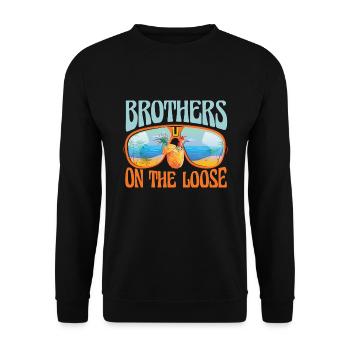 Brothers On The Loose Sibling Journey - Unisex Sweatshirt - black - Front - Alina (178cm) & Michal (187cm)