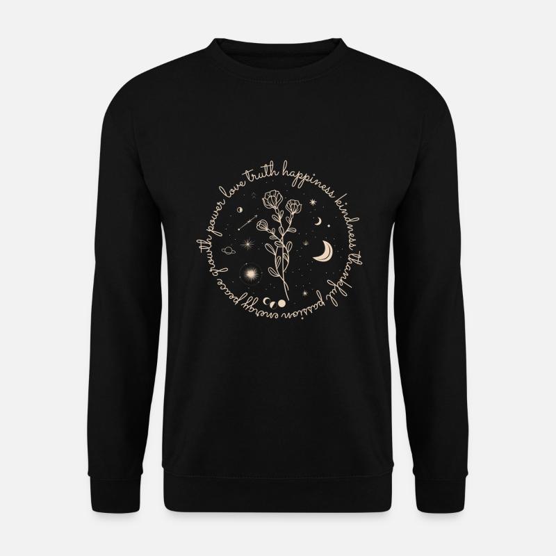 Sonne Mond Sterne, Boho, power, Esoterik, happy - Unisex Pullover - Schwarz