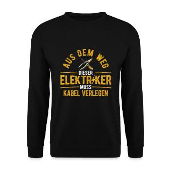 Elektriker Elektrik - Unisex Pullover - Schwarz - Vorne - Alina (178cm) & Michal (187cm)