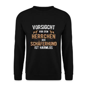 Deutscher Schäferhund Deutschen Schäferhund - Unisex Pullover - Schwarz - Vorne - Alina (178cm) & Michal (187cm)