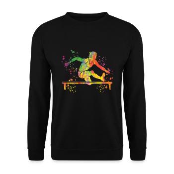 Hurdle Run Obstacle Course Kids Hurdle Run - Unisex Sweatshirt - black - Front - Alina (178cm) & Michal (187cm)