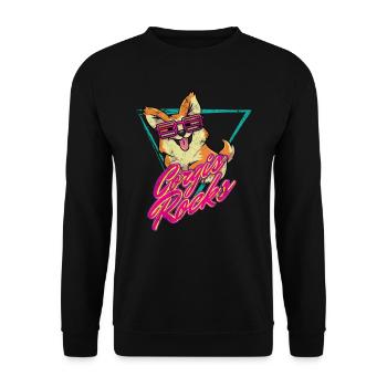80s retro corgi - Unisex Sweatshirt - black - Front - Alina (178cm) & Michal (187cm)
