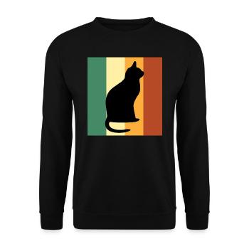 Chat animal - Sweat-shirt Unisexe - noir - Devant - Alina (178cm) & Michal (187cm)