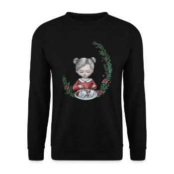 MEOW - Kunst für Tierrechte - Unisex Pullover - Schwarz - Vorne - Alina (178cm) & Michal (187cm)