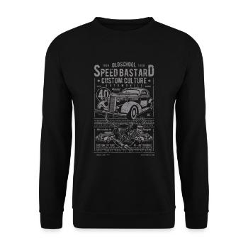 Oldtimer Old School Car Automobile - Unisex Sweatshirt - black - Front - Alina (178cm) & Michal (187cm)
