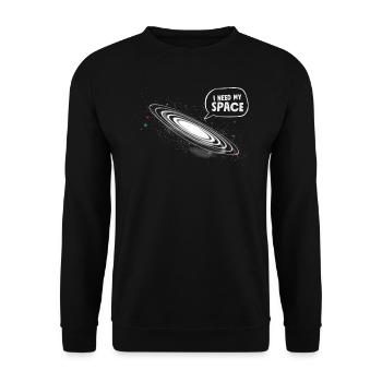 Funny Astronomy Astronaut I Need My Space - Unisex Sweatshirt - black - Front - Alina (178cm) & Michal (187cm)
