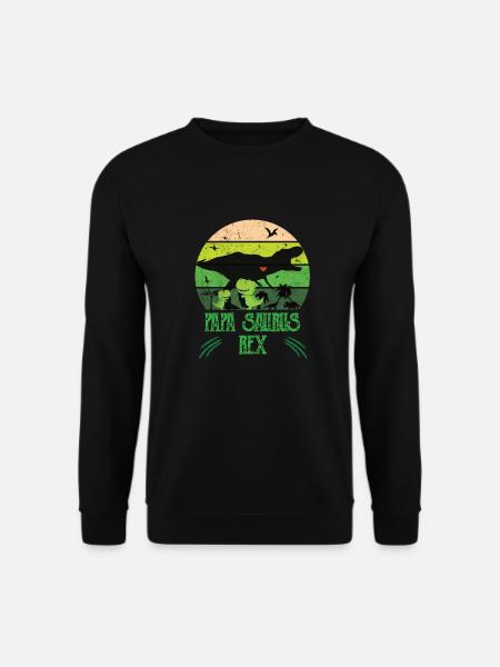 Papa Saurus Rex | Dino Papa | Geschenk für Papas - Unisex Pullover - Schwarz