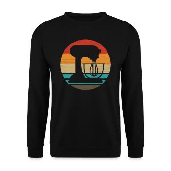 Cuire au four rétro style vintage - Sweat-shirt Unisexe - noir - Devant - Alina (178cm) & Michal (187cm)