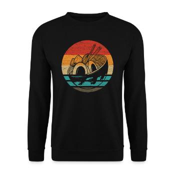 Ramen Retro Style Vintage - Unisex Sweatshirt - black - Front - Alina (178cm) & Michal (187cm)