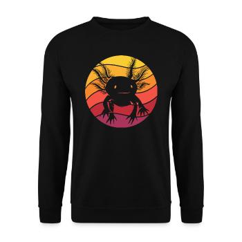 Axolotl Retro Style Vintage - Unisex Sweatshirt - black - Front - Alina (178cm) & Michal (187cm)